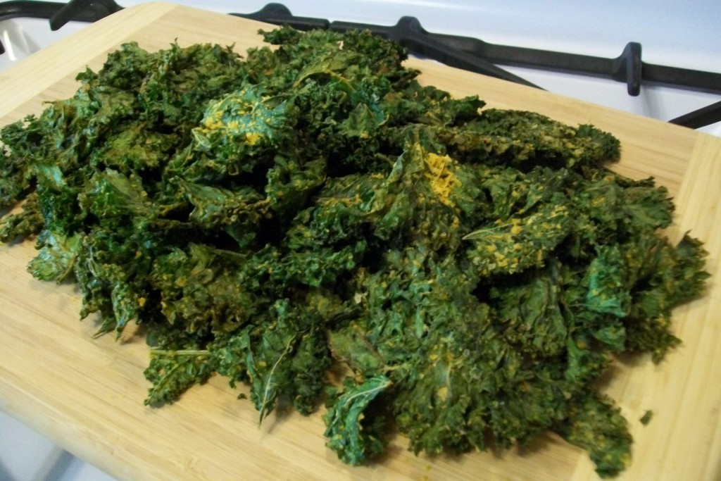 Cheesy Kale Chips Nibble on This