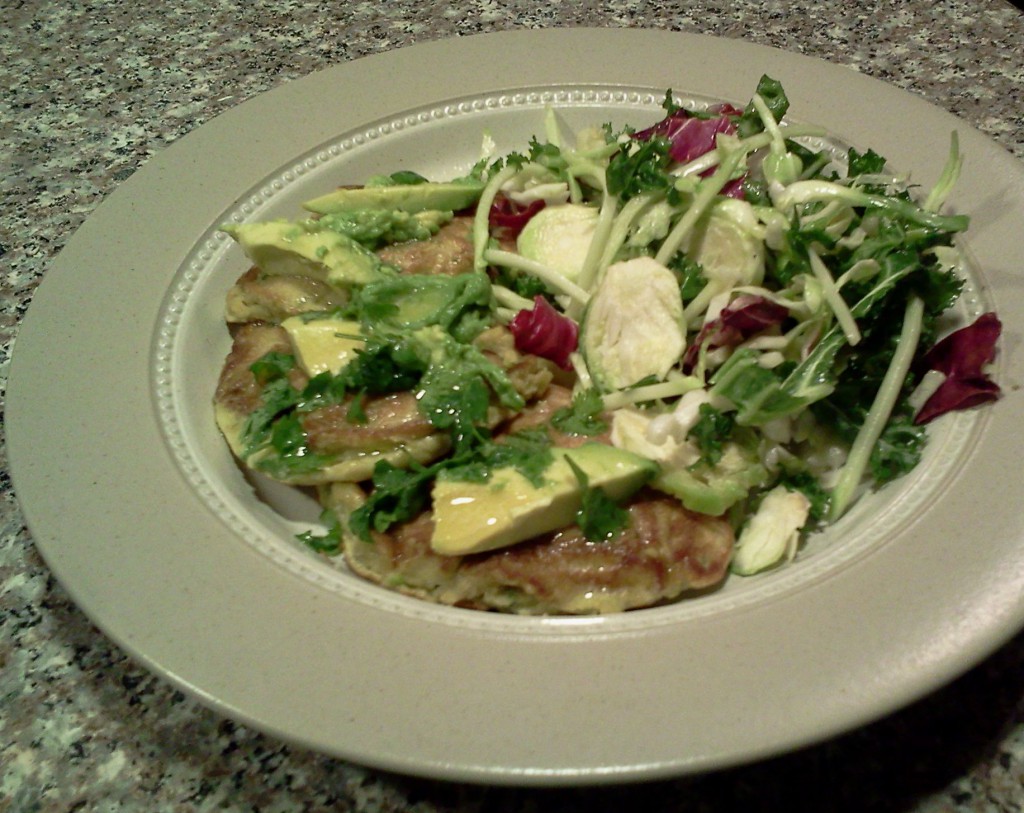 Avocado Pancakes with Lemon Cilantro Butter