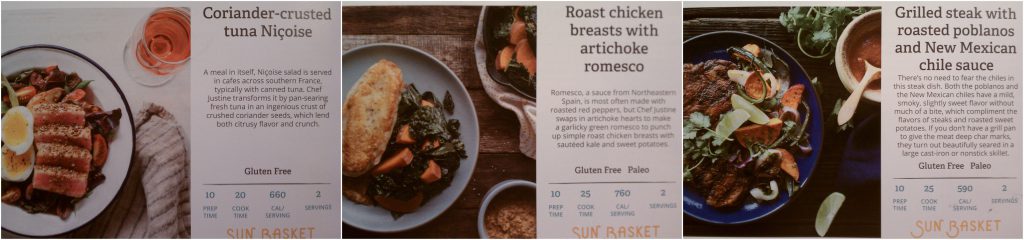 Sun Basket Review-Recipe Cards